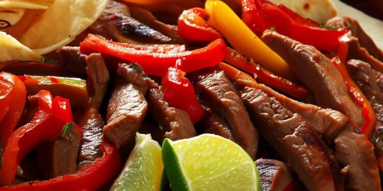 Fajitas Mexicanas: Tiras de Carne Temperadas e Grelhadas