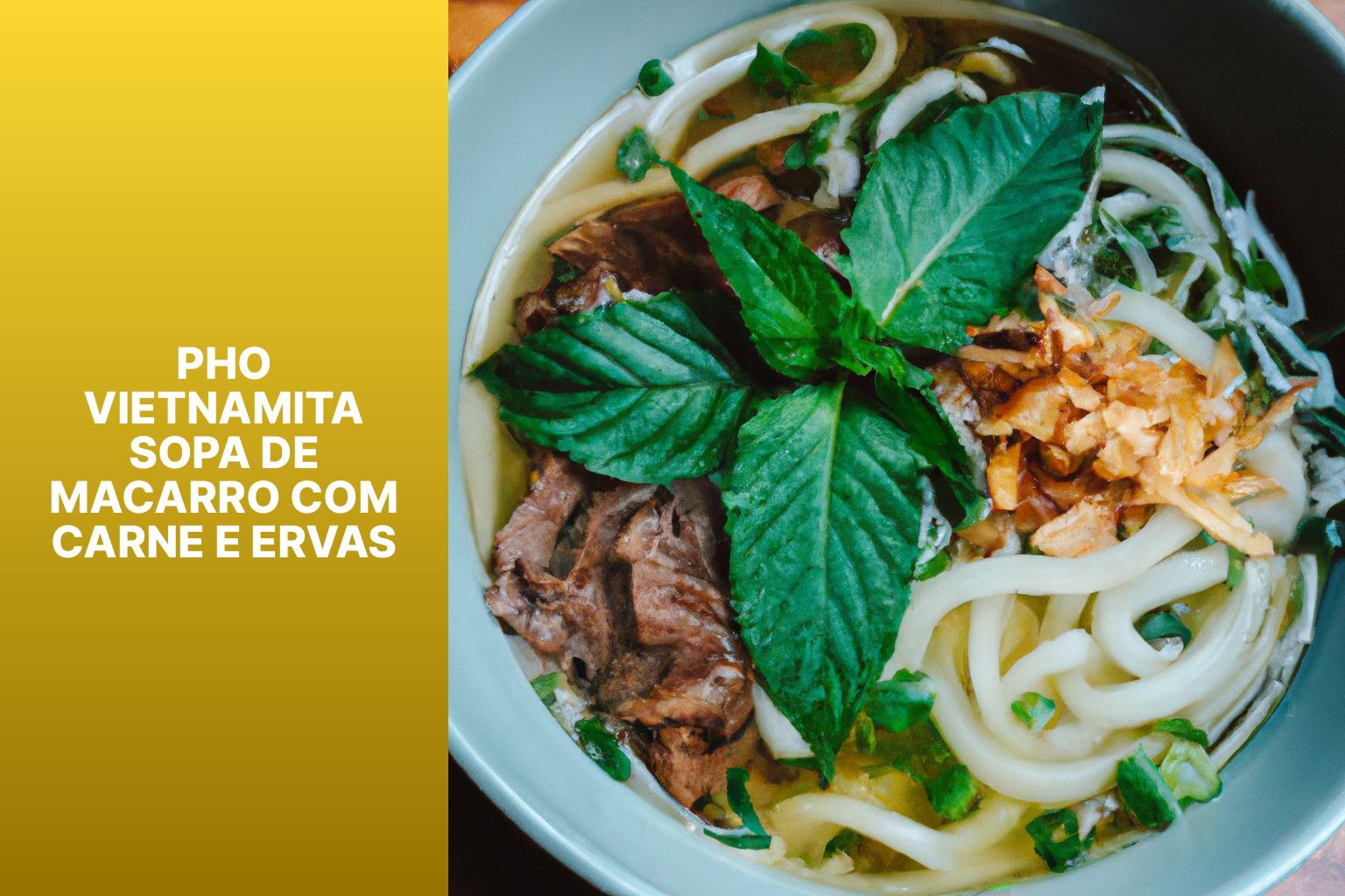 Pho Vietnamita Sopa de Macarro com Carne e Ervas