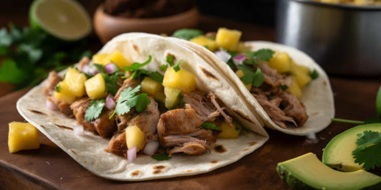 Tacos de Carnitas com Salsa de Abacaxi