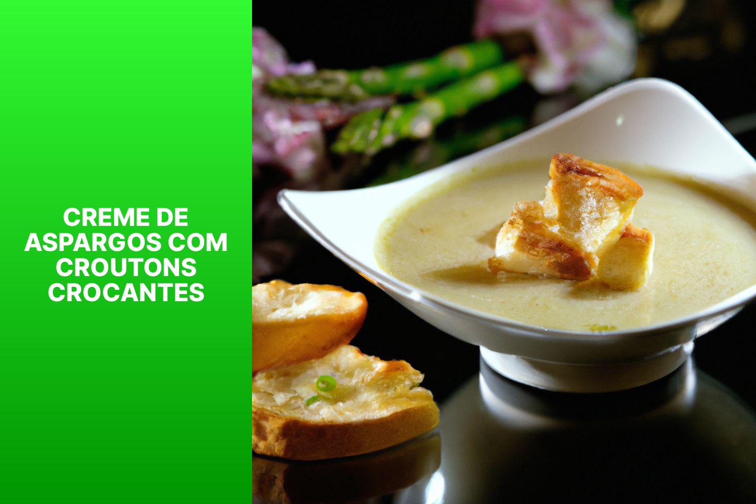 Creme de Aspargos com Croutons Crocantes