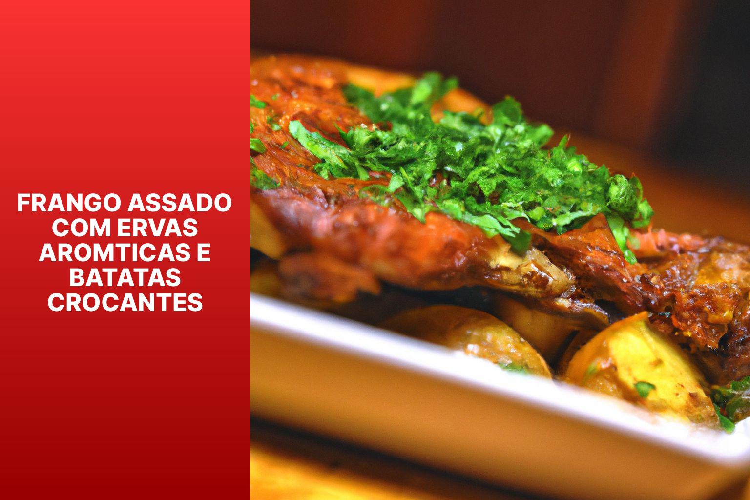 Frango Assado com Ervas Aromticas e Batatas Crocantes